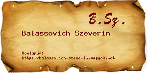 Balassovich Szeverin névjegykártya